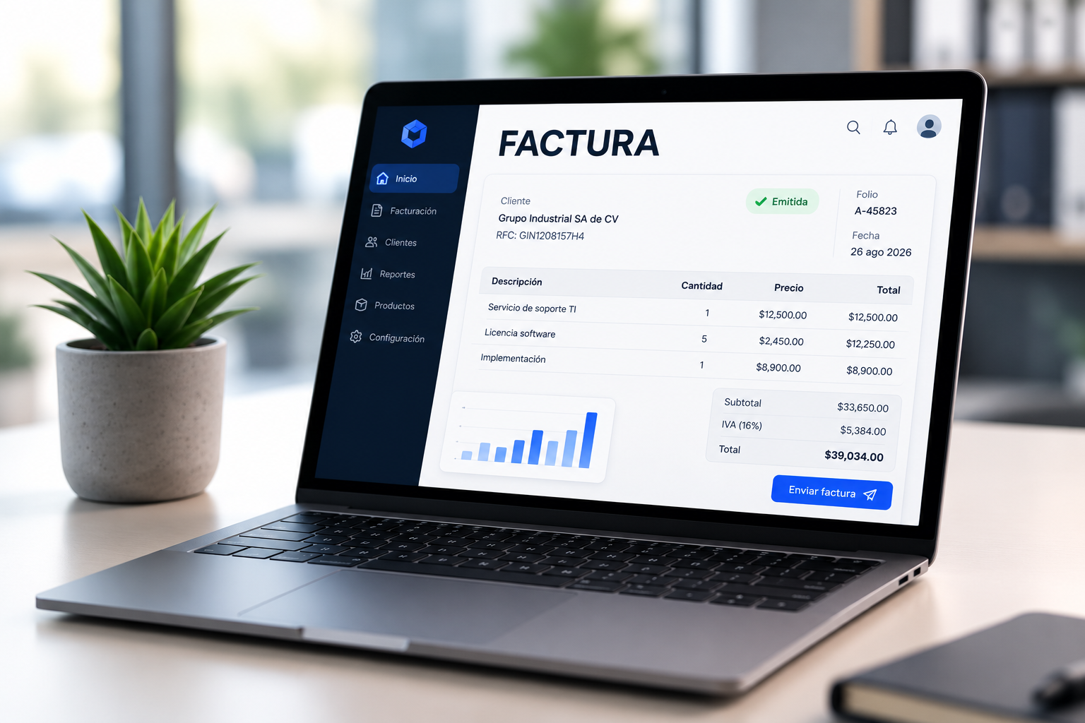Factura electrónica generada automáticamente desde el sistema