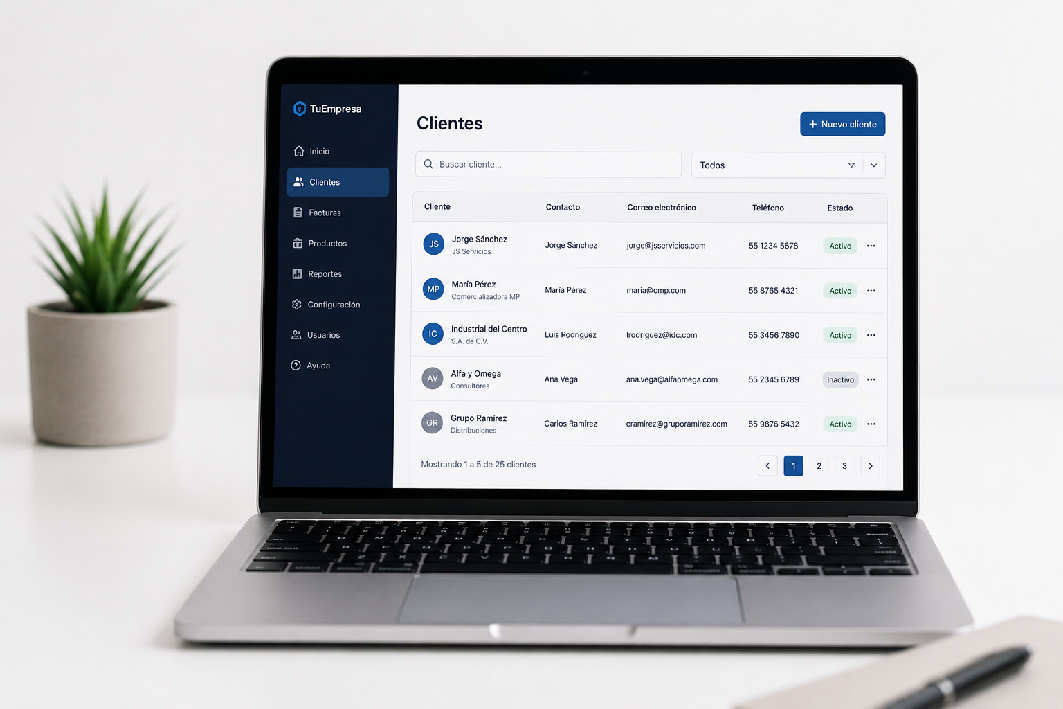 Portal web de autoservicio para clientes
